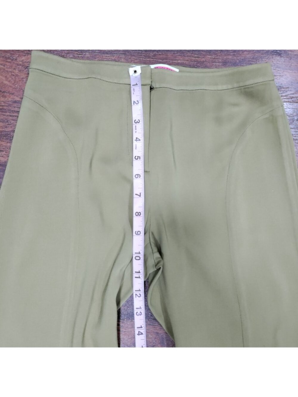 Vintage Tracy Reese Midrise S Flat Front Flare Leg Y2K Pants Tan - Picture 15 of 15